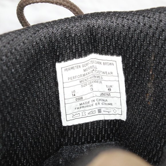 Merrell Perimeter Gore-Tex Brown Leather Vibram Sole Hiking Boot Size 14 - Picture 7 of 8